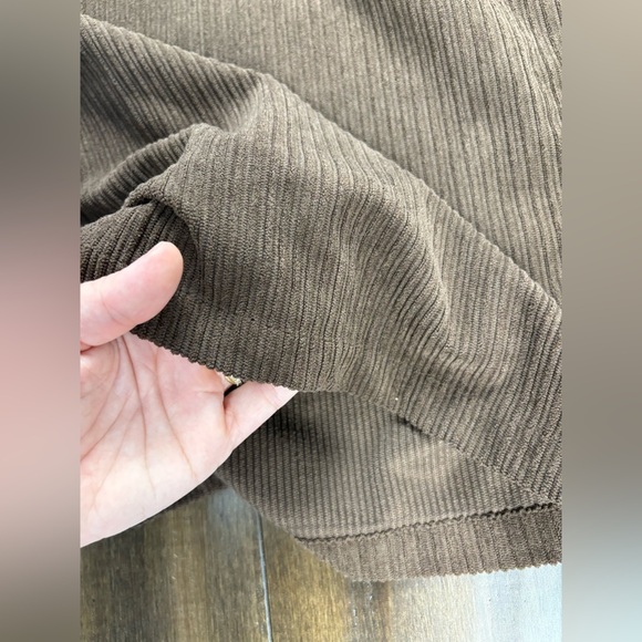 Cider Plus Size 2X Brown Corduroy Midi Maxi High Waisted Skirt Pockets - Picture 6 of 11